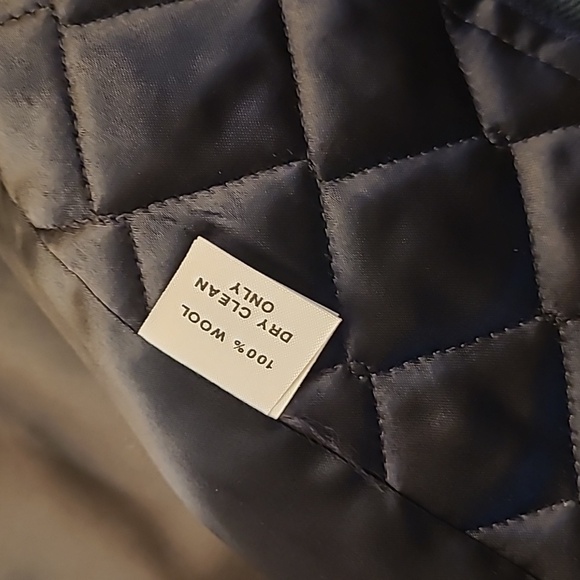 EUC VTG Saks Fifth Ave Black Label 100% Wool Navy/Green Satin Lined Jacket - Picture 5 of 16